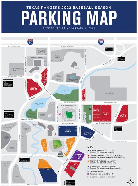 Image related to training and certification options for Globe Life Field parking map